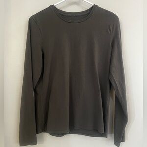 Lululemon Organic Cotton Crewneck Long-Sleeve Shirt Army Green